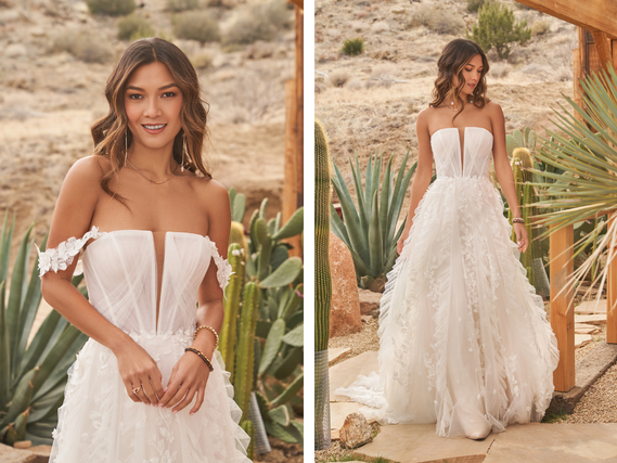 Tulle a line wedding dress 