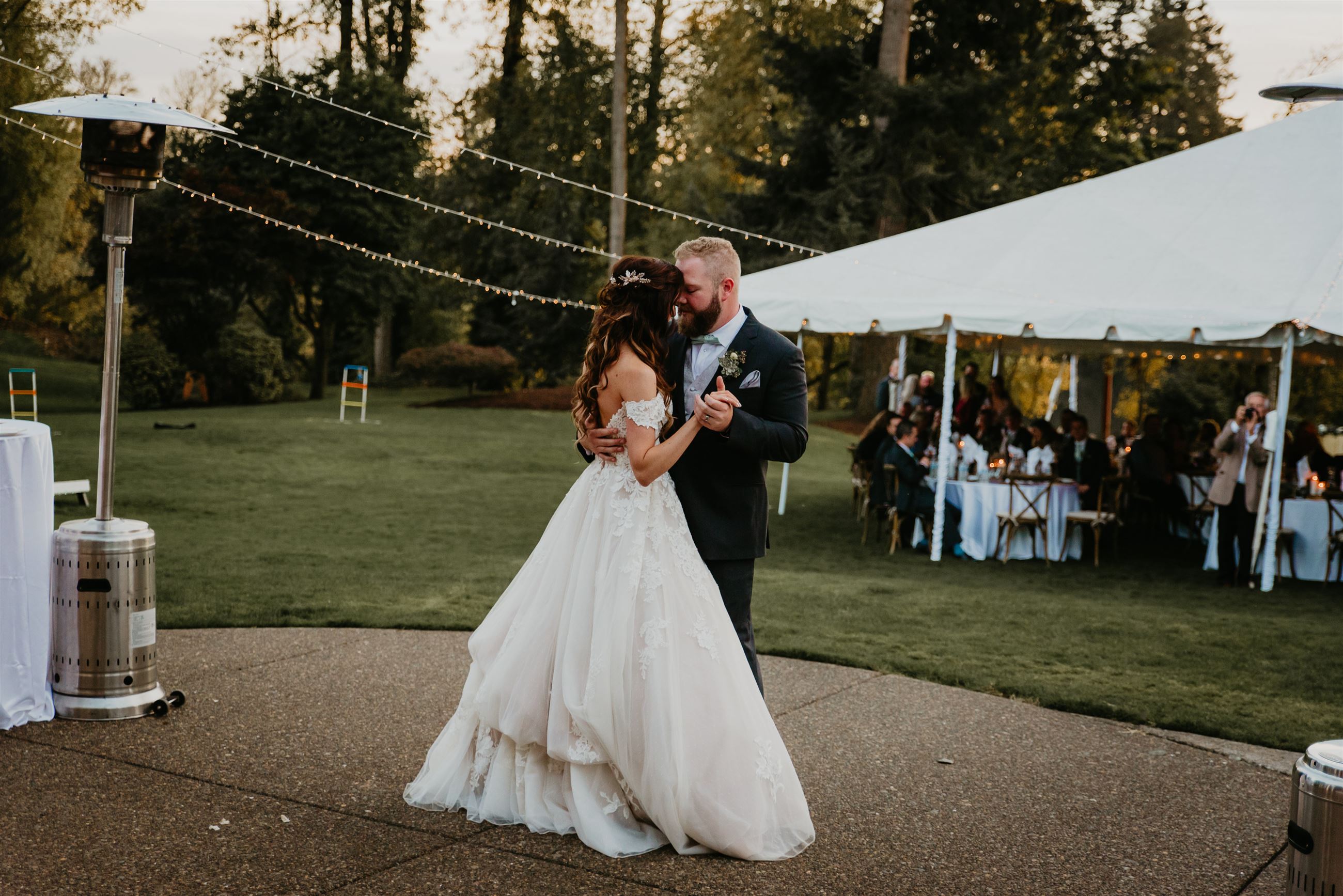 Bride and groom sharing first dance