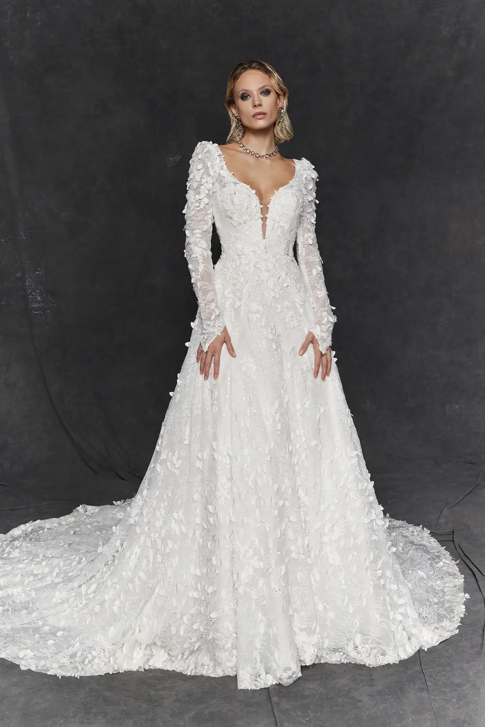 Long Sleeve Ballgown Wedding Dress Justin Alexander Signature