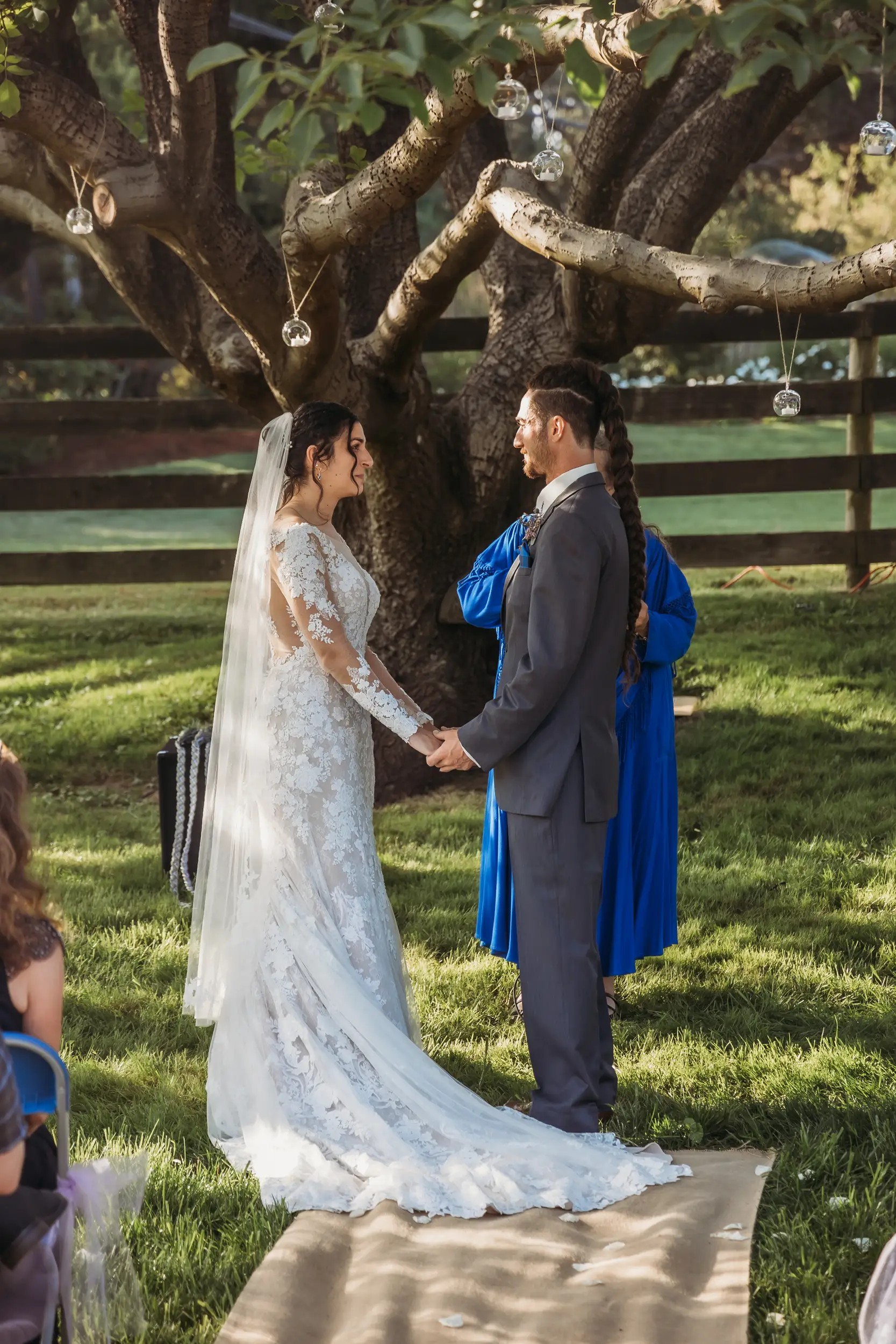 Bride and groom on wedding day