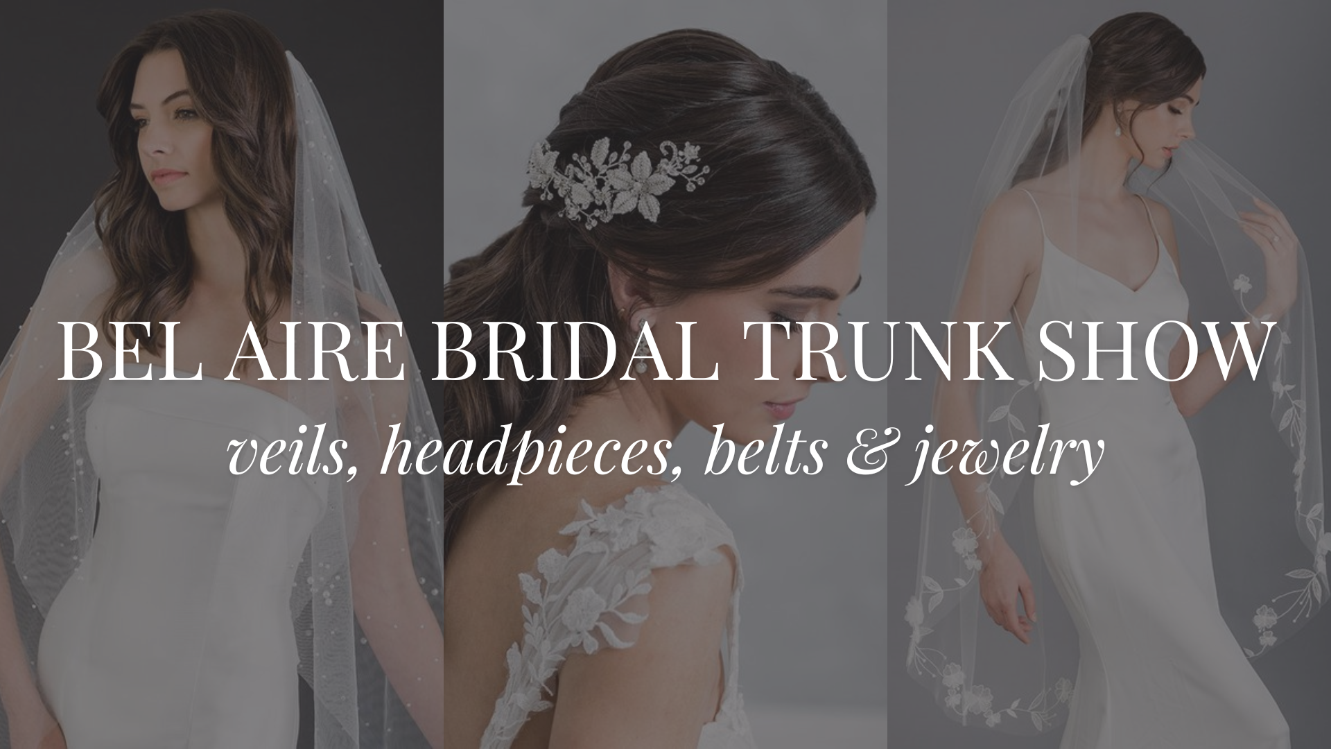 Models Showcasing Bridal Veils and Headpieces