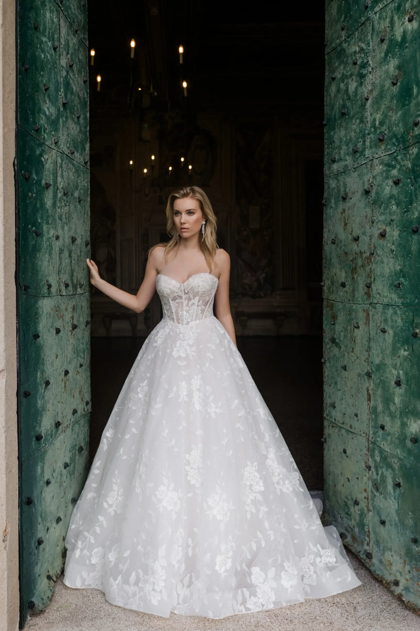 lace ballgown with sparkle tulle