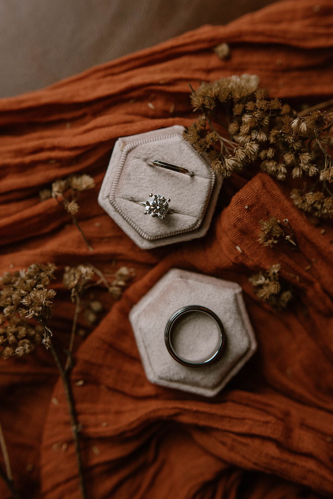 close up detail of rings