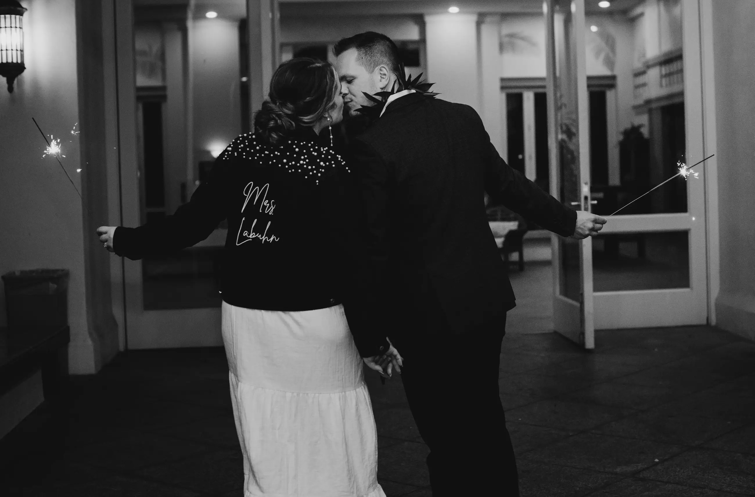 Bride and groom on wedding day