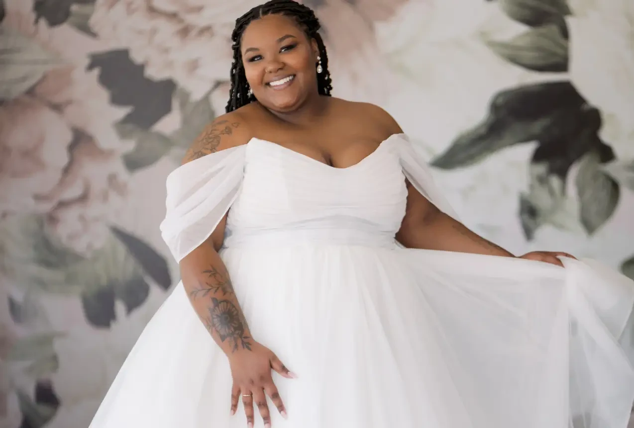 Plus Size Layered Tulle Ballgown