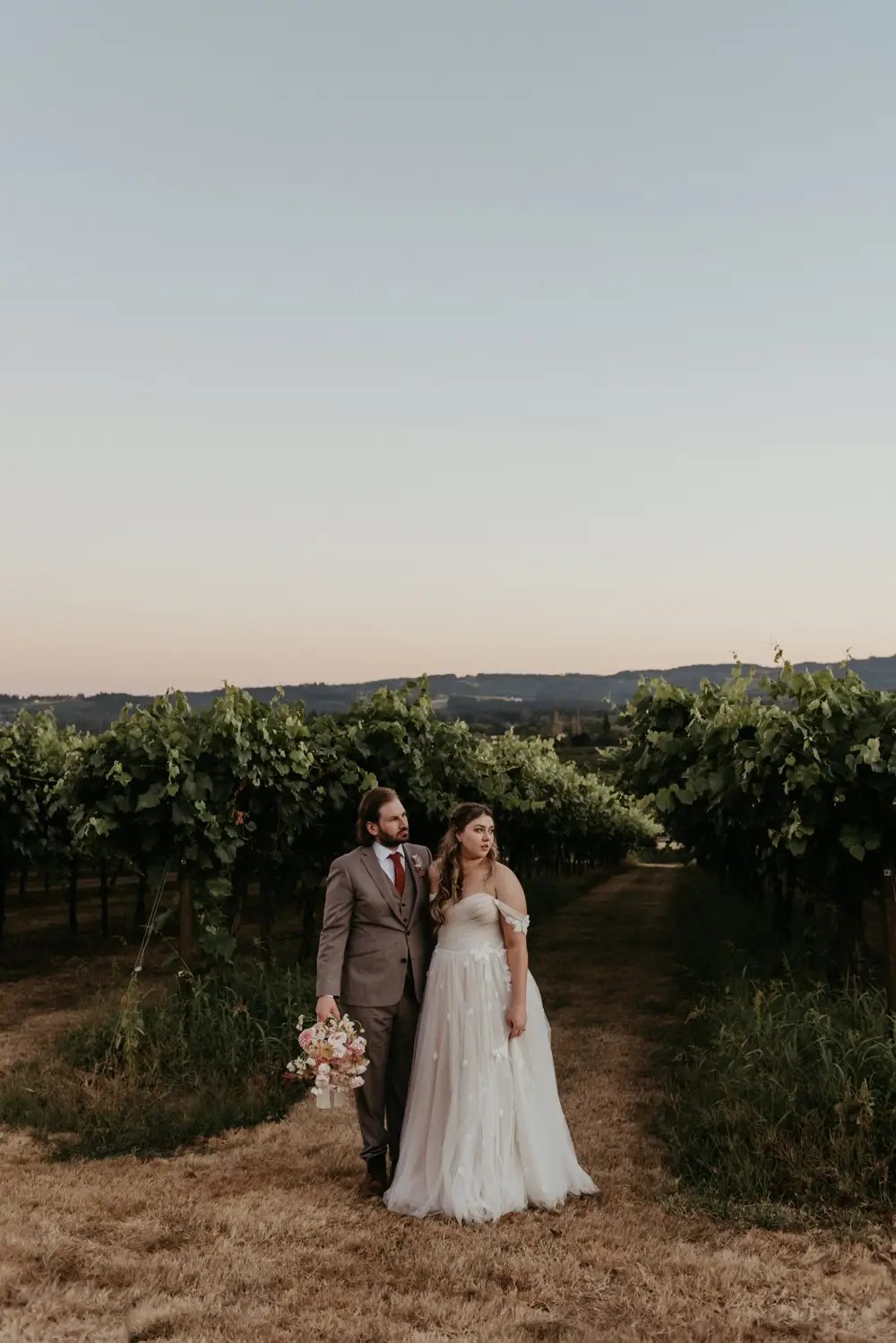 Bride and Groom Portrait in Woods Hillsboro, OR