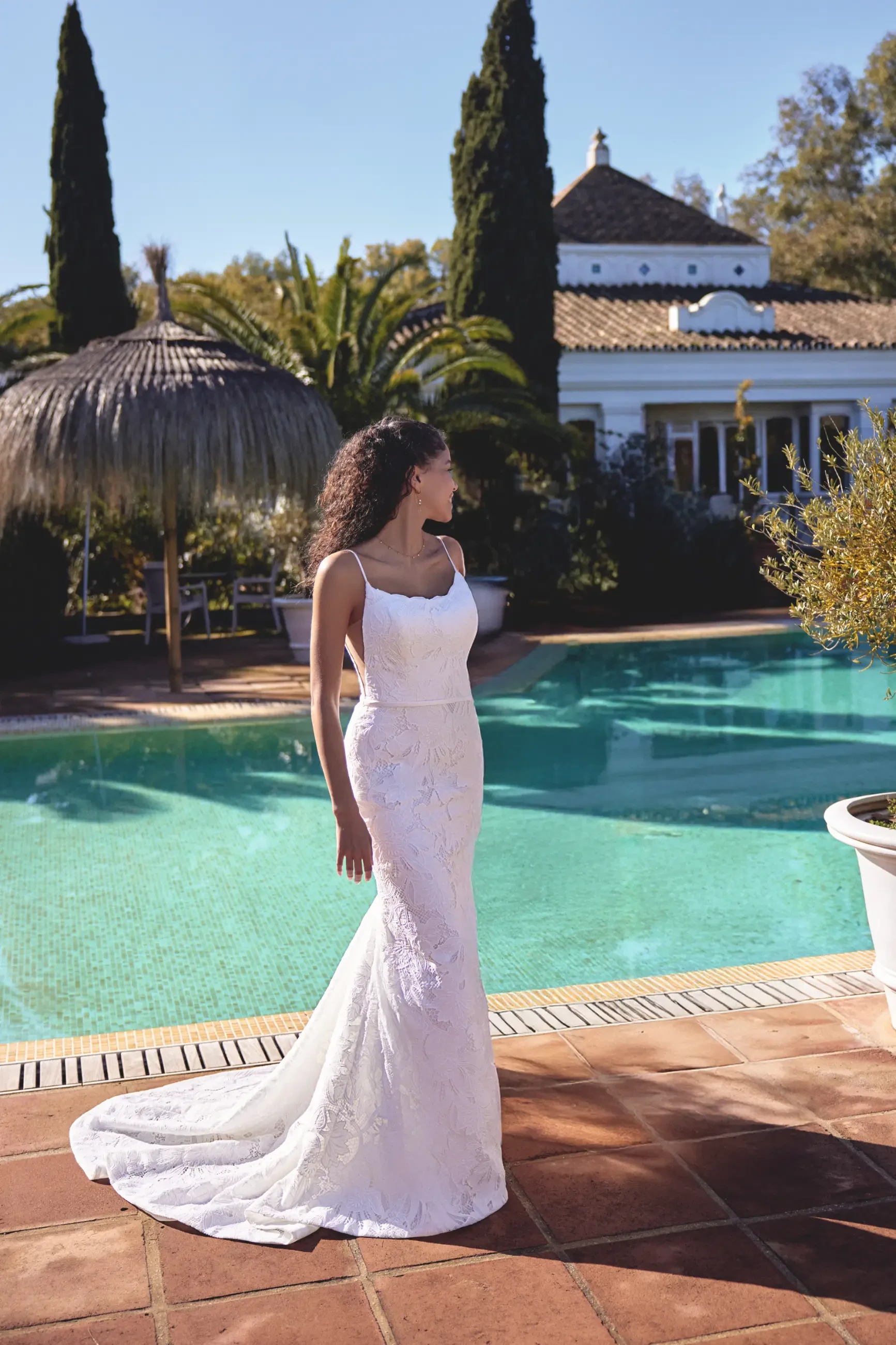 Lillian West Wedding Gown fitted lace