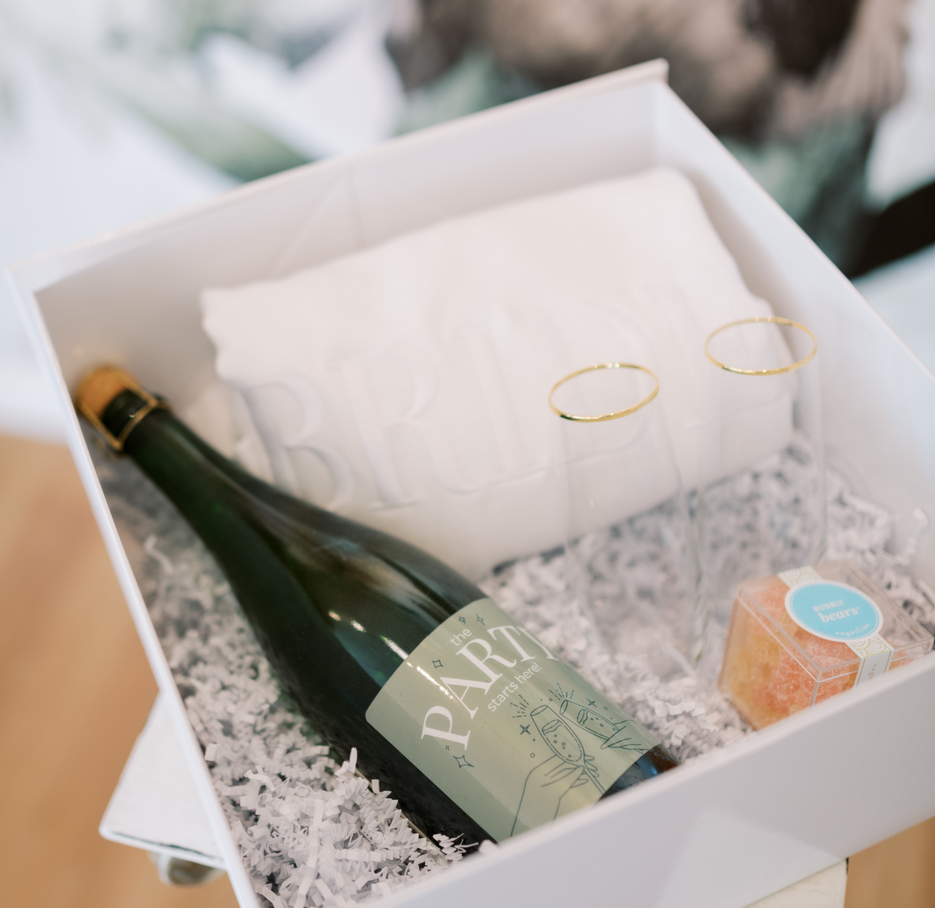 Charlotte's Celebration Box with Champagne and Glassware