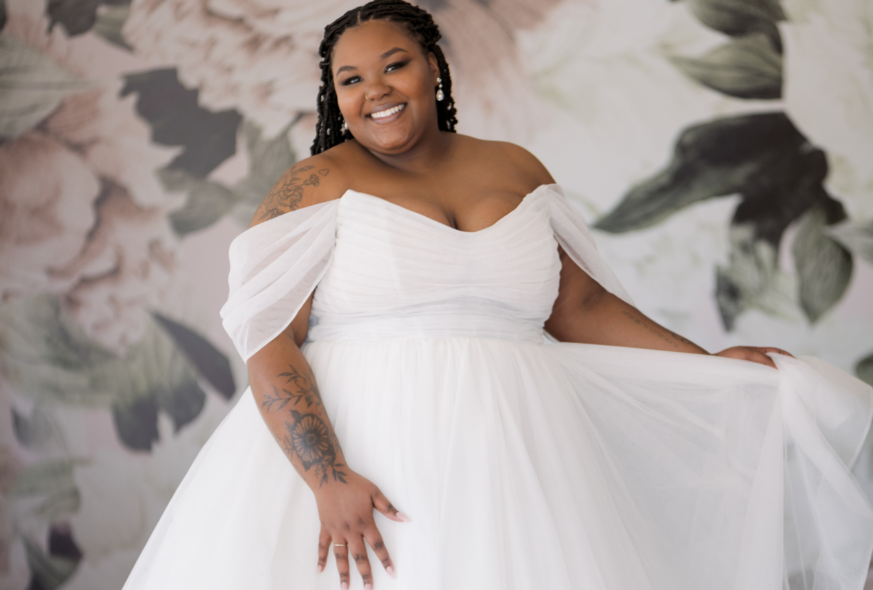Plus Size Layered Tulle Ballgown
