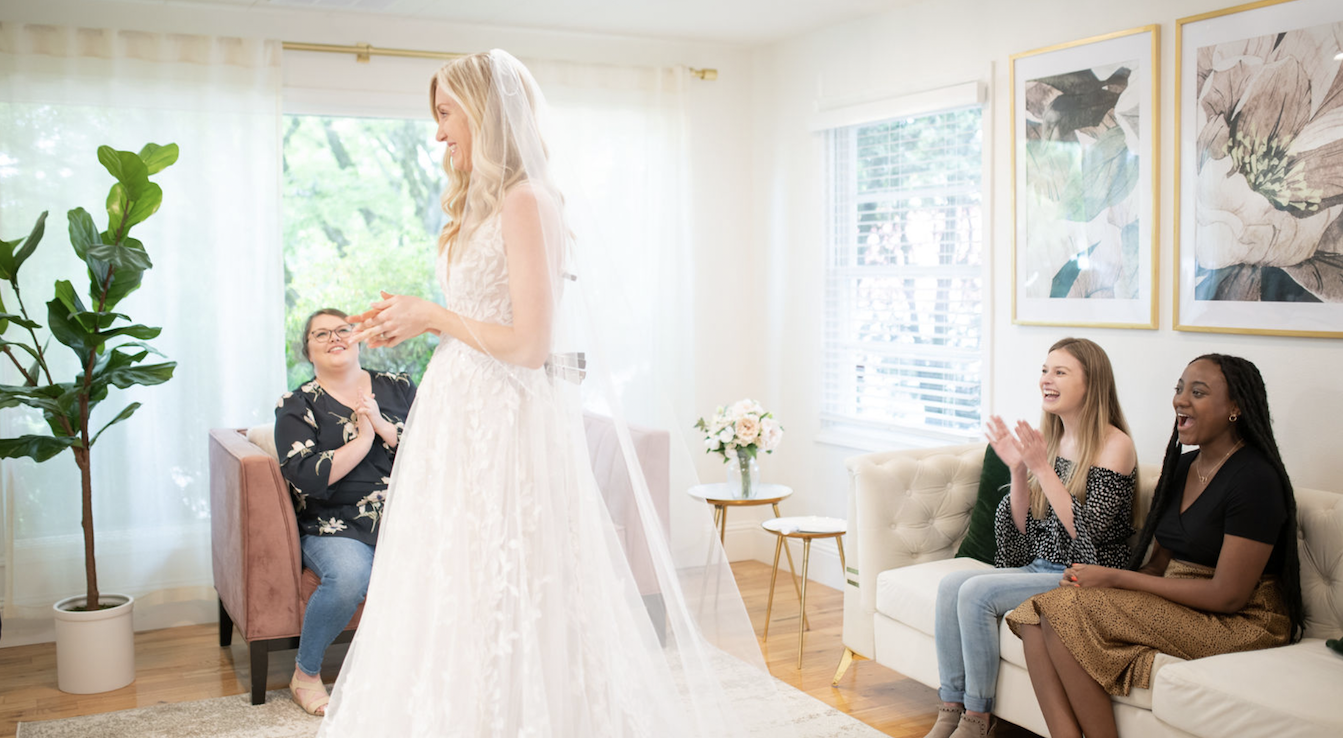 Model wearing a bridal gown