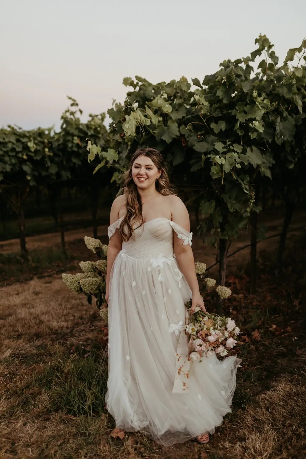 Bridal Portrait in Vineyard Hillsboro, OR Lillian West Wedding Gown