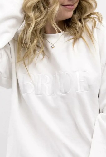 Charlotte's Style White Embroidered Bride Sweatshirt #0 default thumbnail