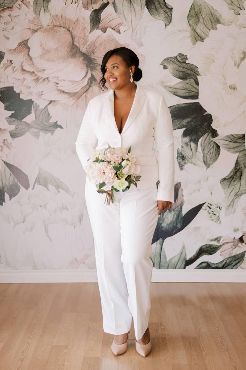 Plus Size Women's White Tux Outift